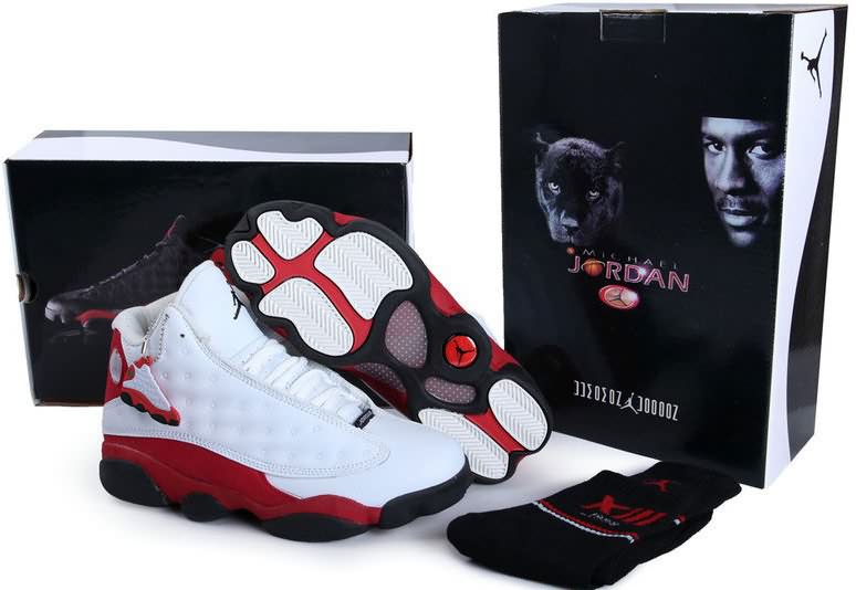New Air Jordan 13 (XIII) Vintage Hardback Edition White Red Black